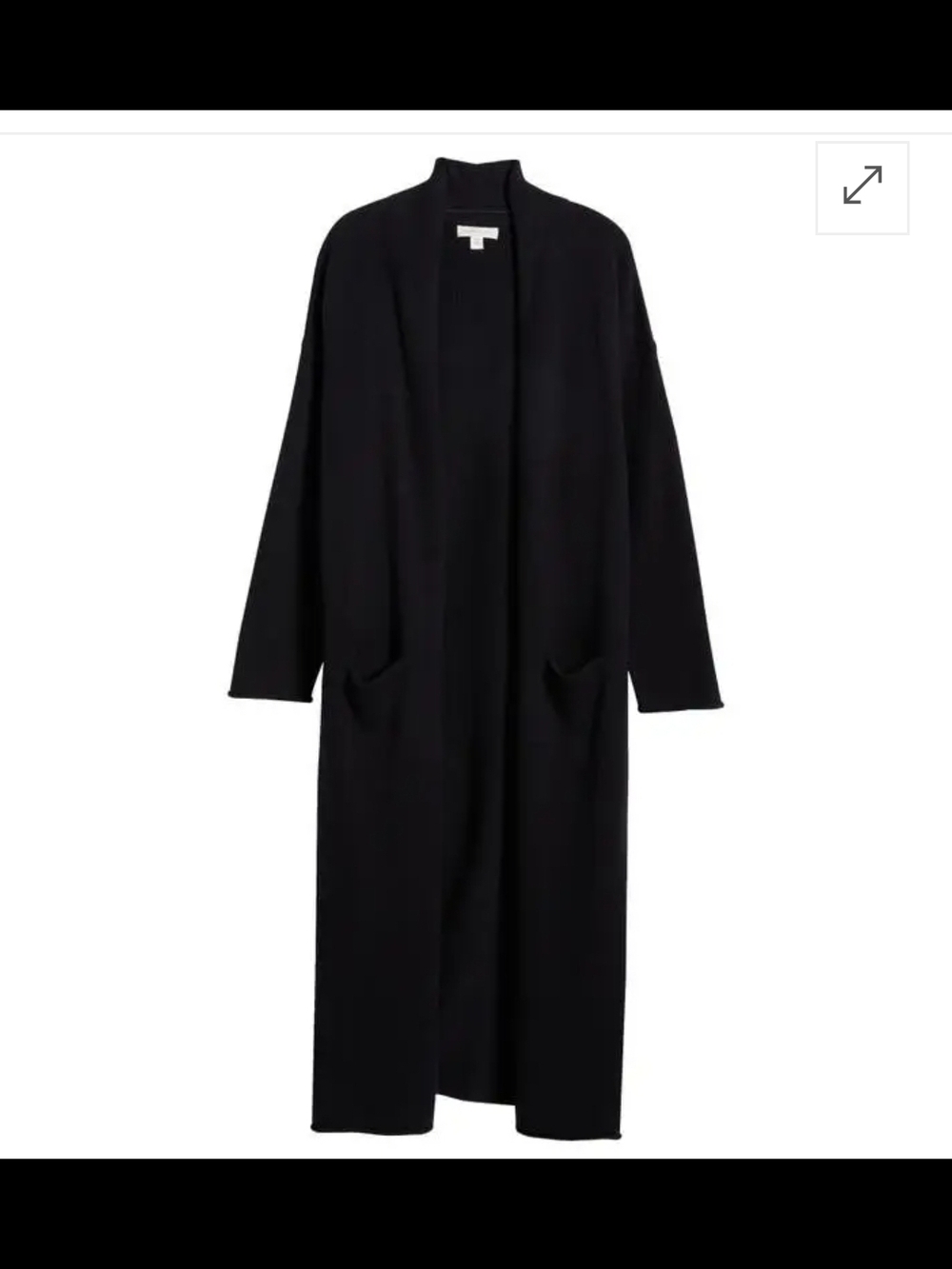 Cashmere/Wool Front Knit Duster Coat